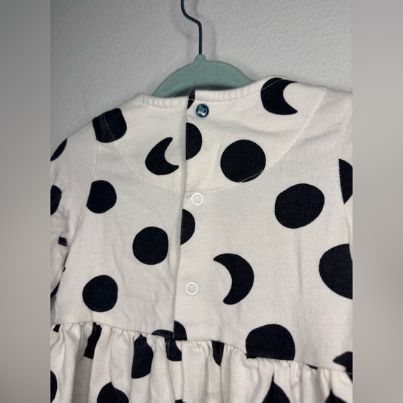 OLIVER & RAIN BLACK & WHITE POLKA DOT DREAM BIG BABY GIRLS DRESS SZ 12 MONTHS - Picture 8 of 8